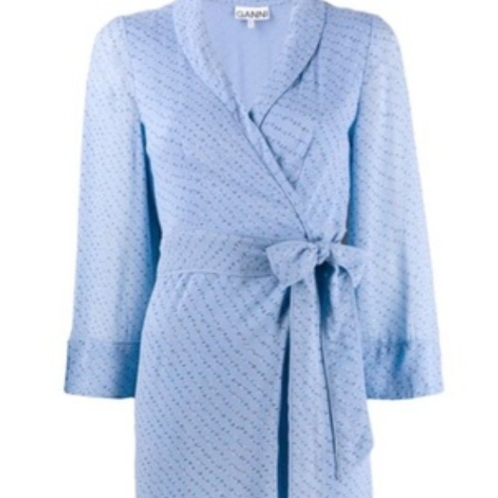 Ganni: Long, Wrap closure dress